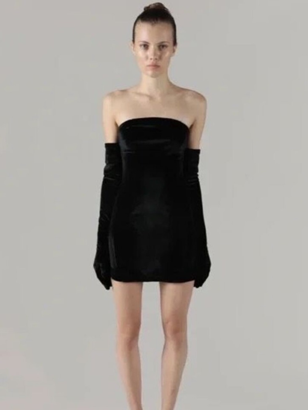 Miscreants London Cupid Mini Velvet dress with gloves